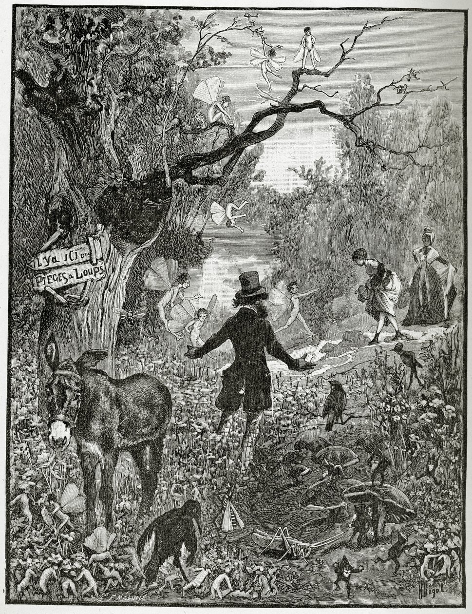 Illustration de Théâtre en liberté, 19e siècle (gravure en noir et blanc) - French School