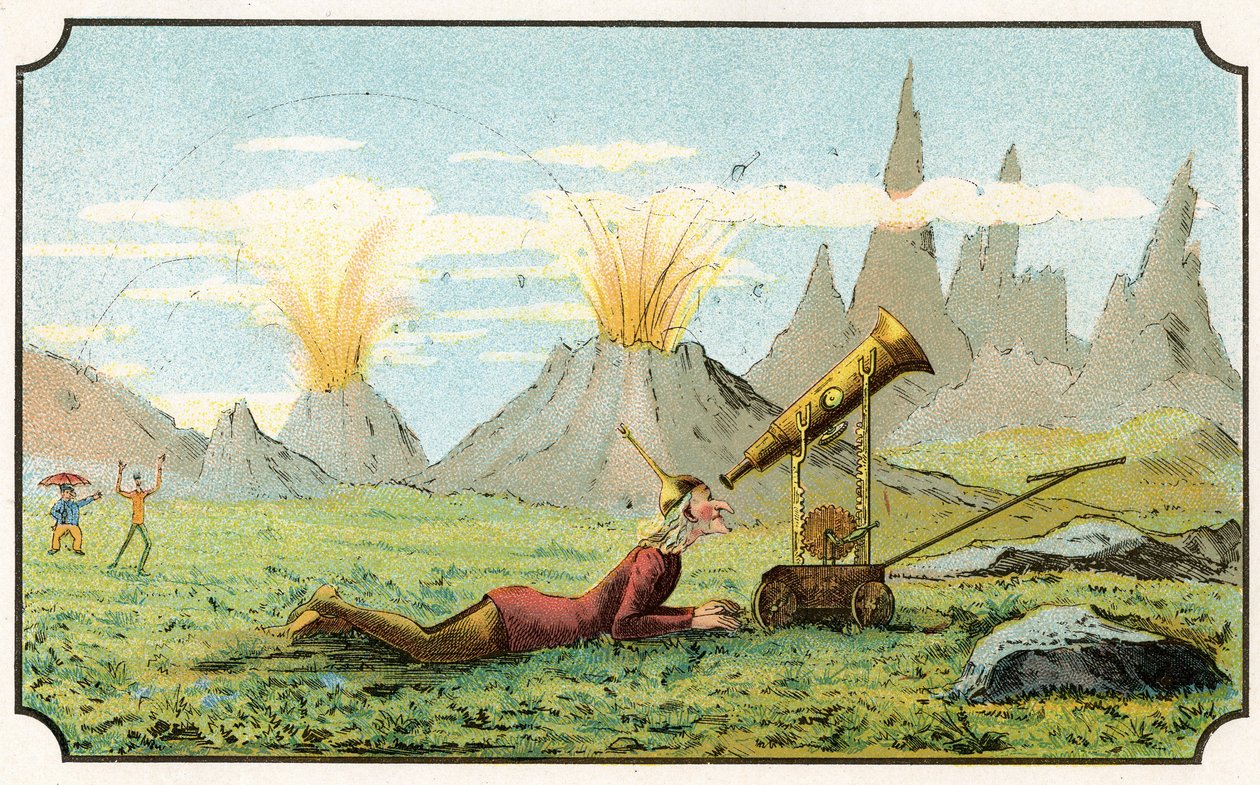 Illustration du livre "Voyage dans la lune avant 1900" par A. de Ville-d
