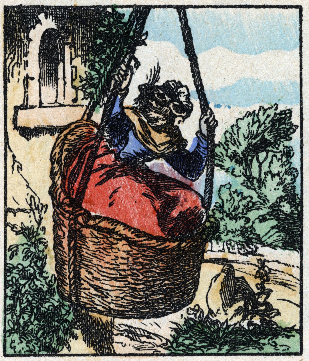 Illustration du conte « Raminagrobis et les souris » Gravure sur bois de l