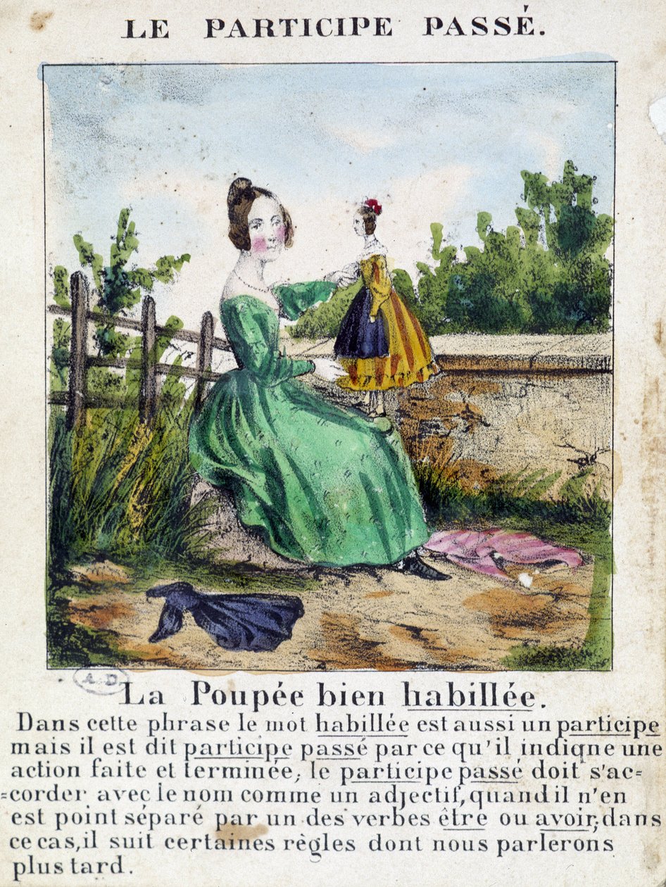 Dans « La grammaire en images », album feuillet, vers 1850 - French School