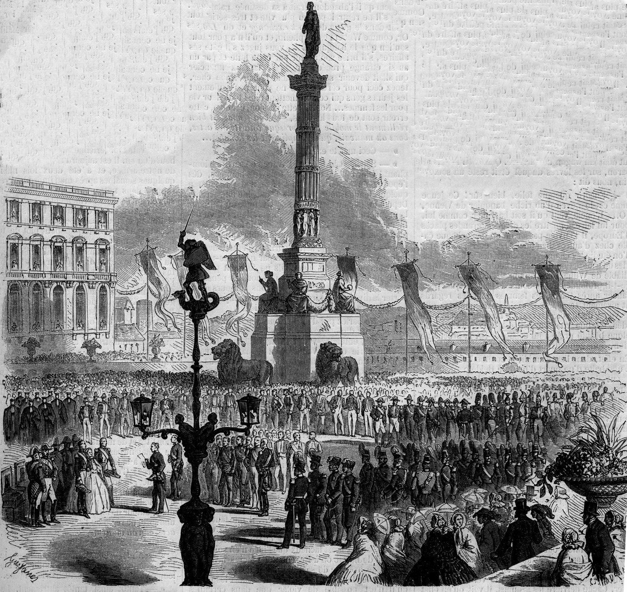Inauguration de la Colonne du Congrès (1850-1859). Bruxelles, Belgique - French School