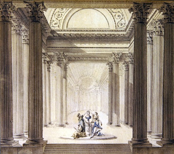 Intérieur du Temple de la Vertu, vers 1770 - French School