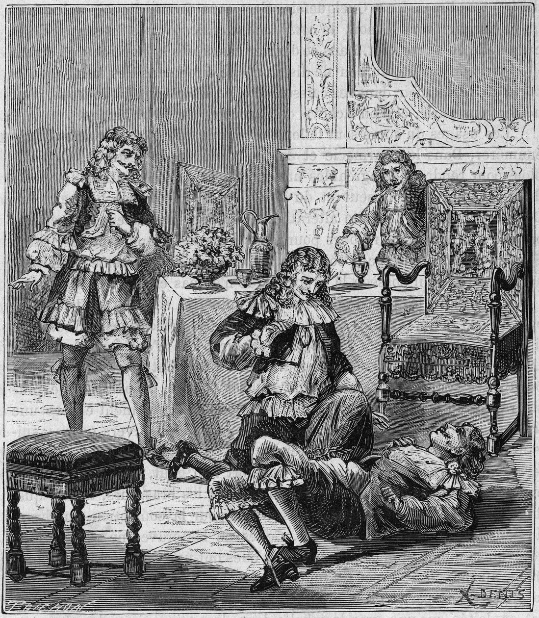 Jean de Santeul (1630-1697) empoisonné avec un verre de vin dans lequel du tabac d