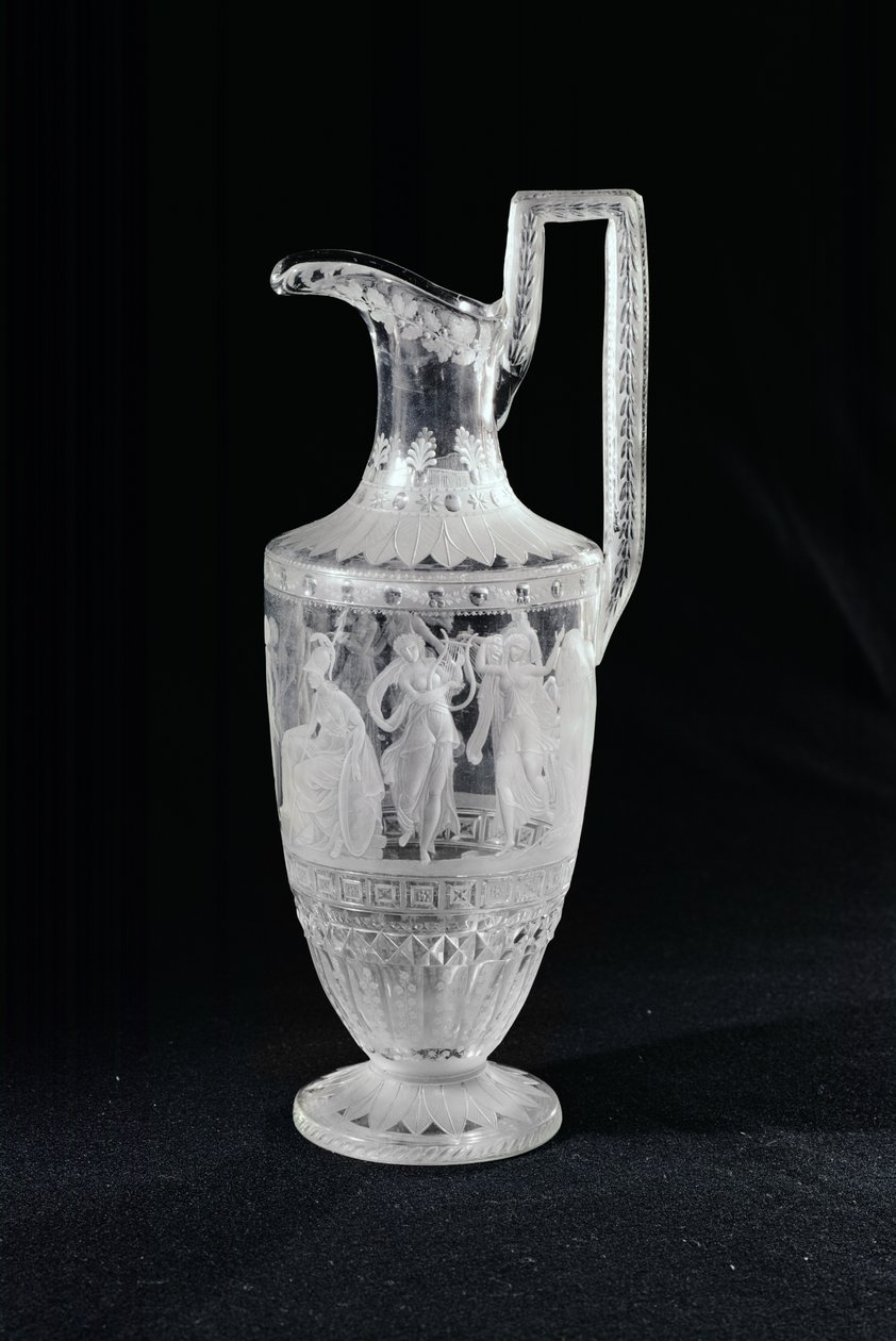 Cruche représentant une danseuse et un joueur de lyre - French School