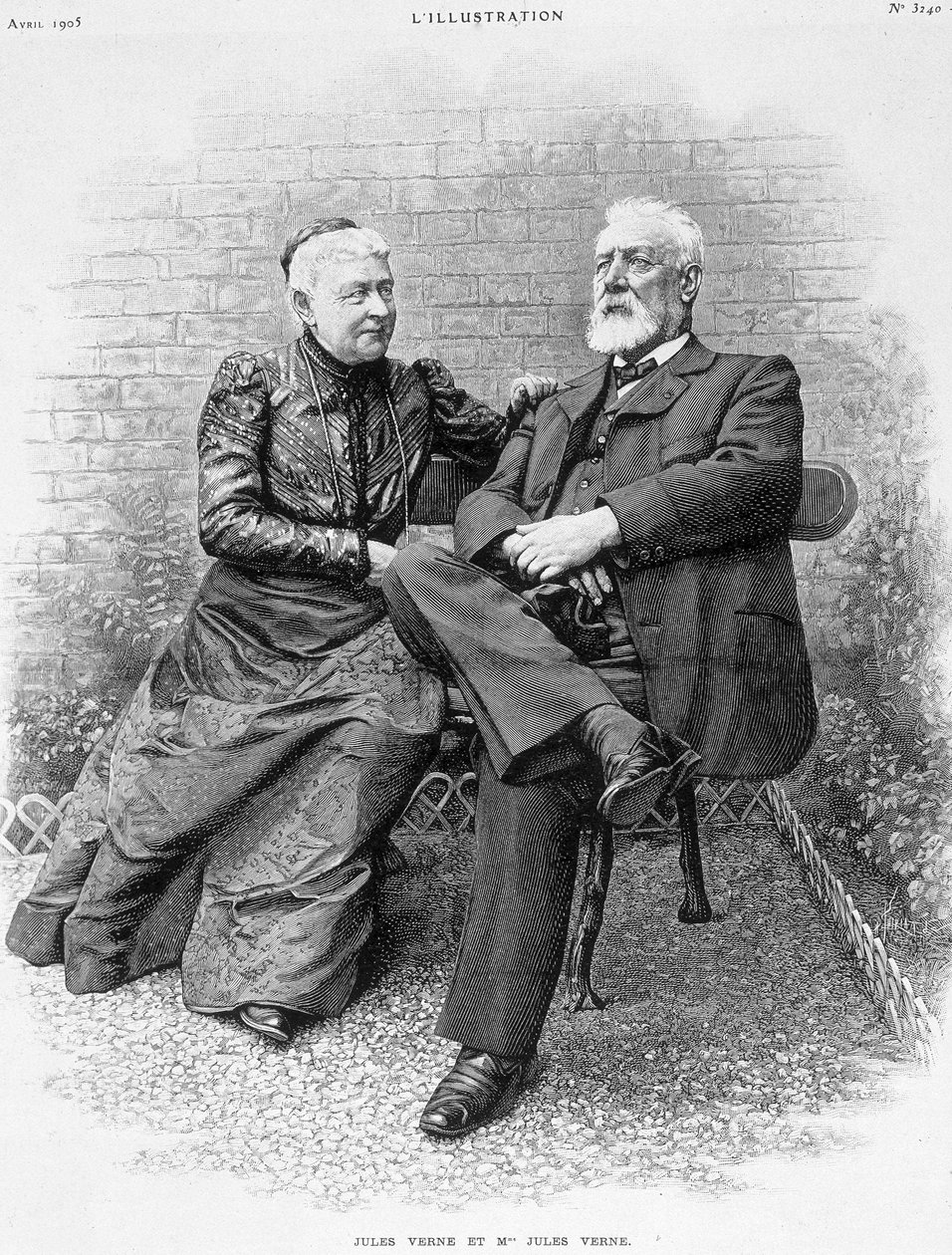 Jules Verne et sa femme - French School