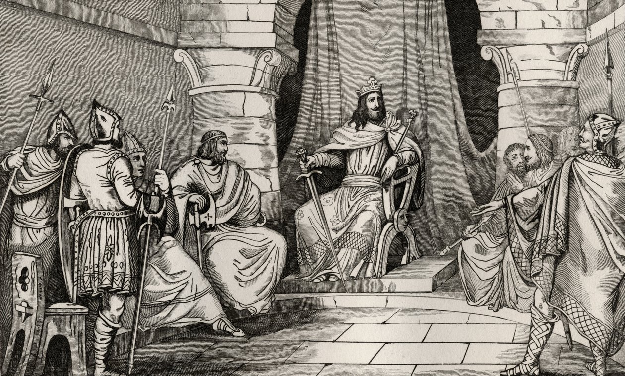 Le roi Charibert (521-67) en conseil avec les magistrats, de 