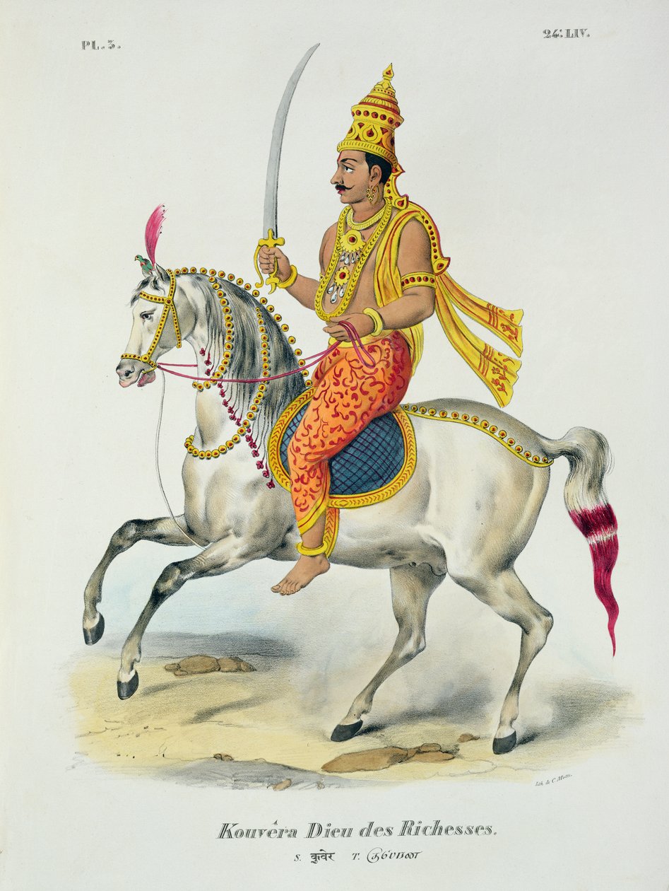 Kubera le dieu de la richesse, gravé par C. de Motte (1785-1836) - French School