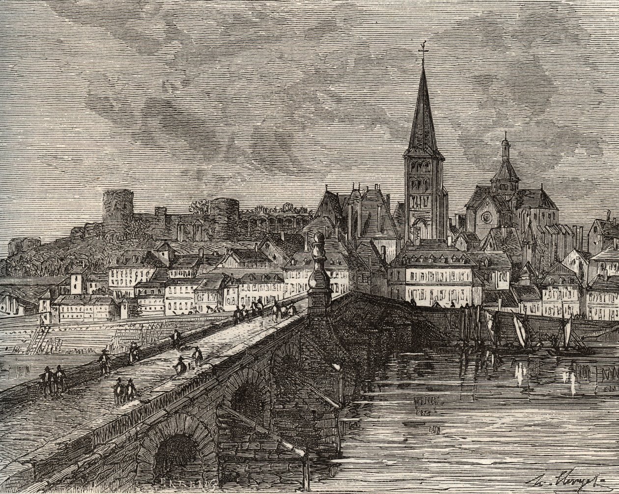 La Charité-sur-Loire - La Charité-sur-Loire - Nièvre, dans la région de Bourgogne - gravure dans « France illustrée : géographie, histoire, administration statistique » par V.-A. Malte-Brun. 1884 - French School