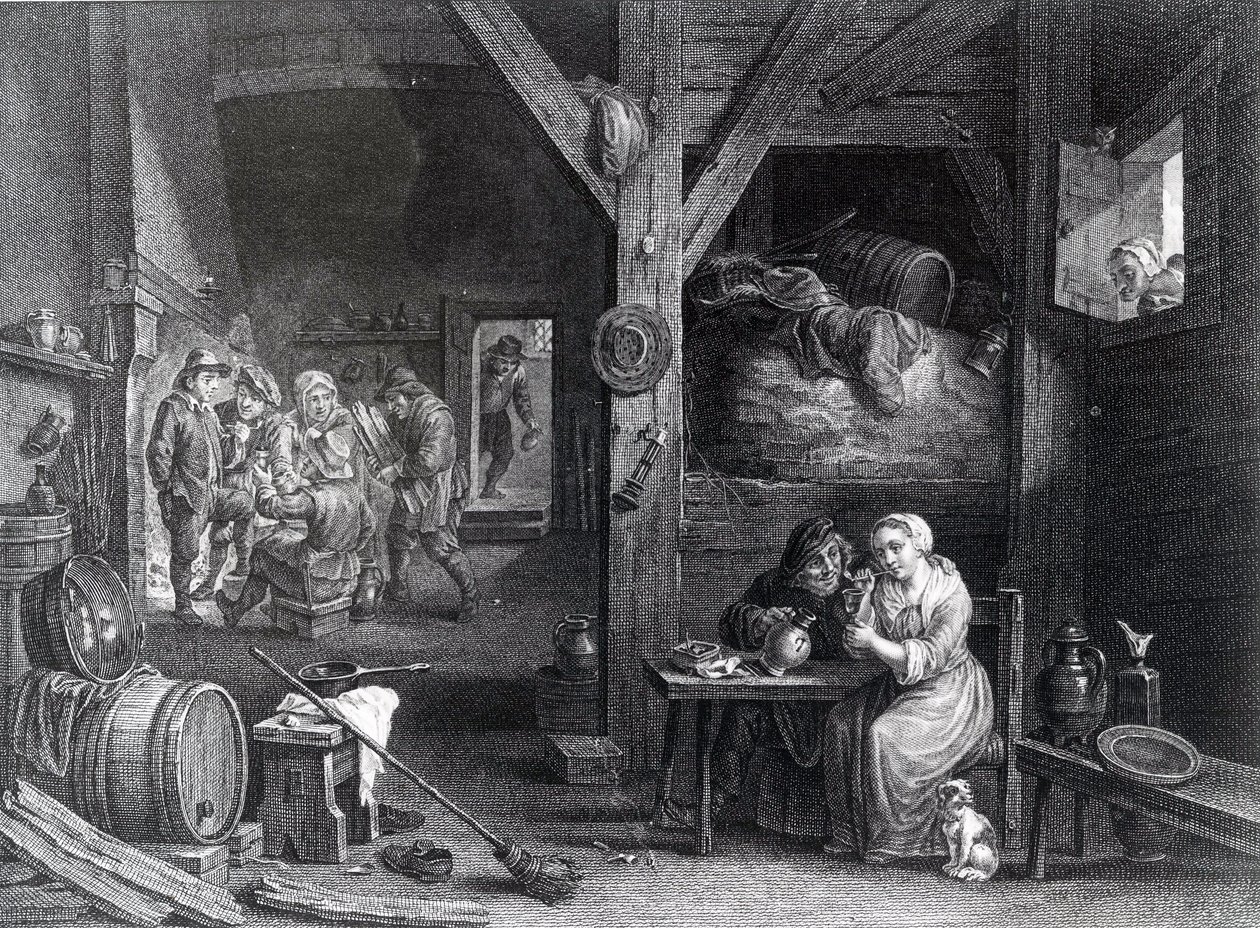 La Fumeuse, gravure de Jean Baptiste Patas d