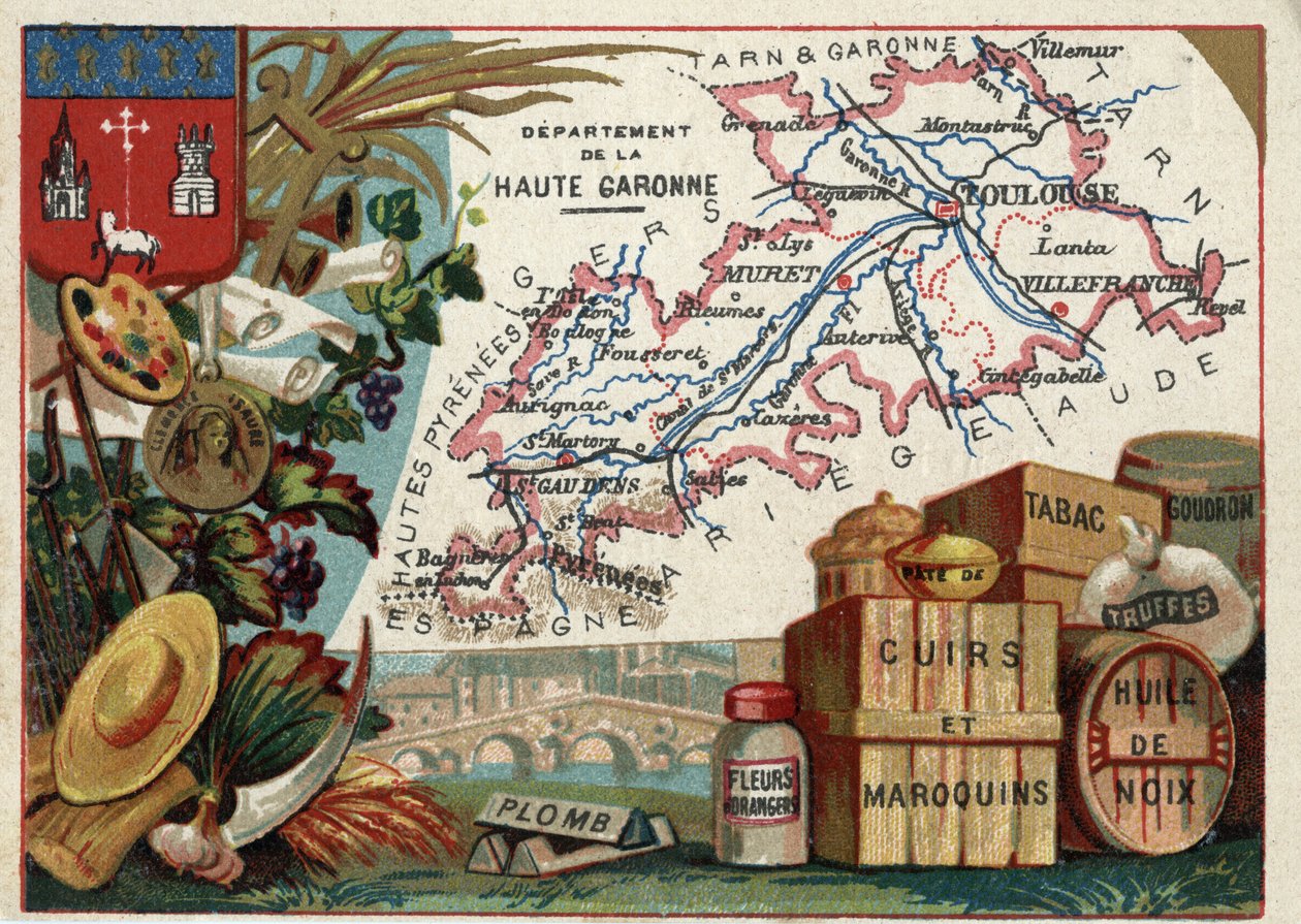 La Haute-Garonne (31), Midi-Pyrénées, France. Spécialités locales : plomb, fleurs d