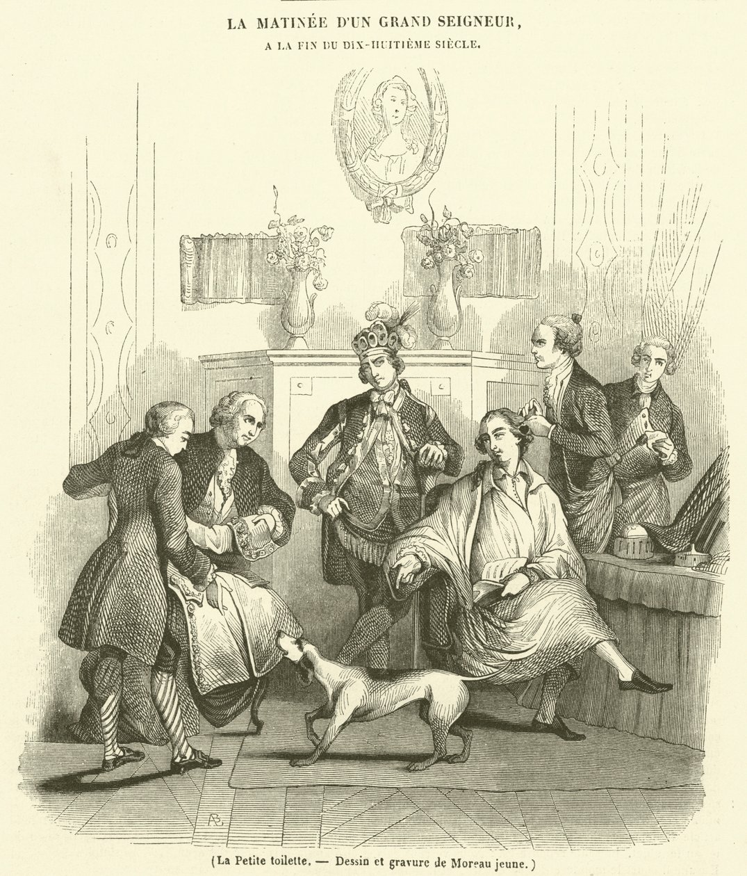 La Petite toilette (engraving) - French School