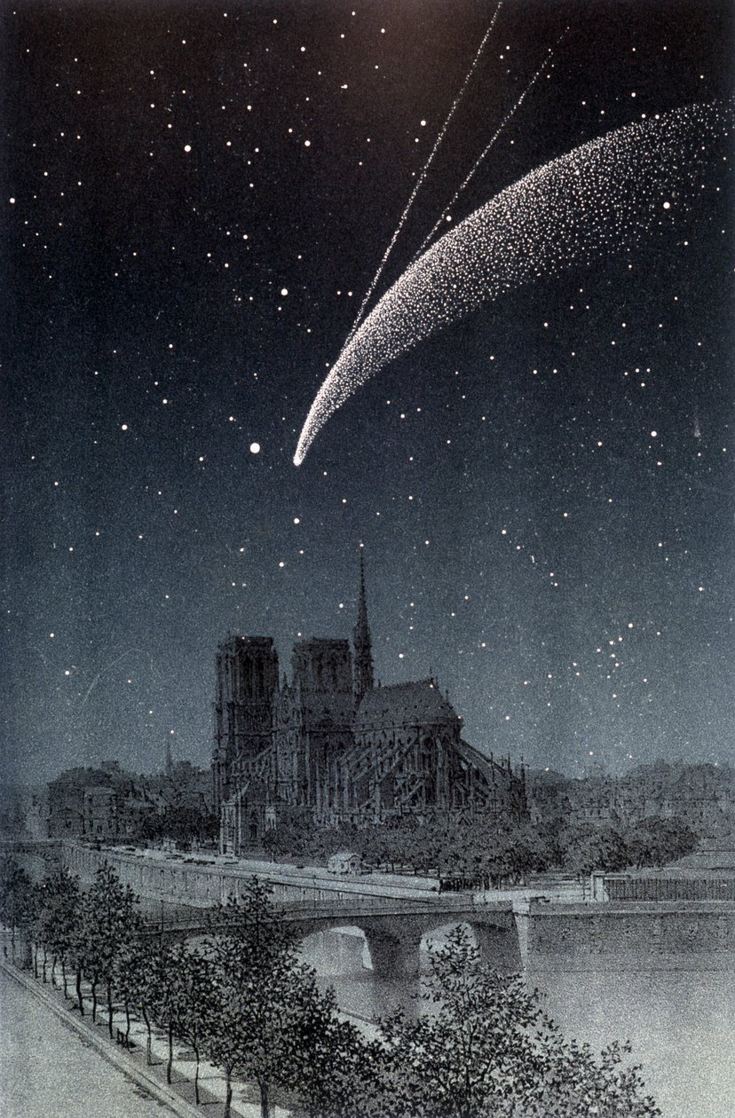 La comète de Donati, vue à Paris le 04/10/1858 - dans « Le Ciel » par Amédée Guillemin, Hachette, Paris - French School