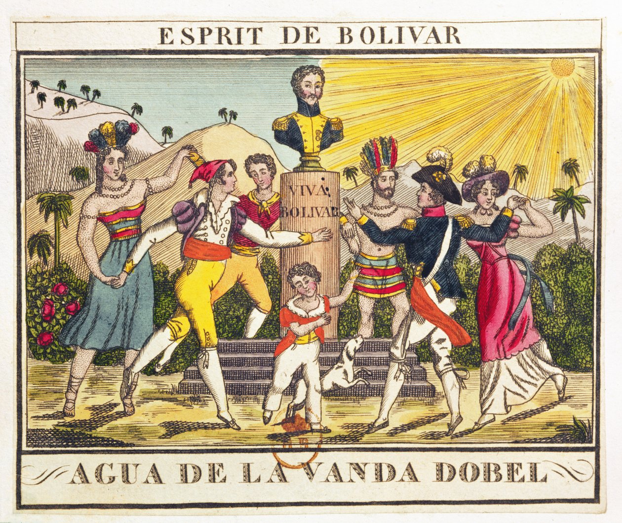 Étiquette pour Eau de Lavande évoquant l