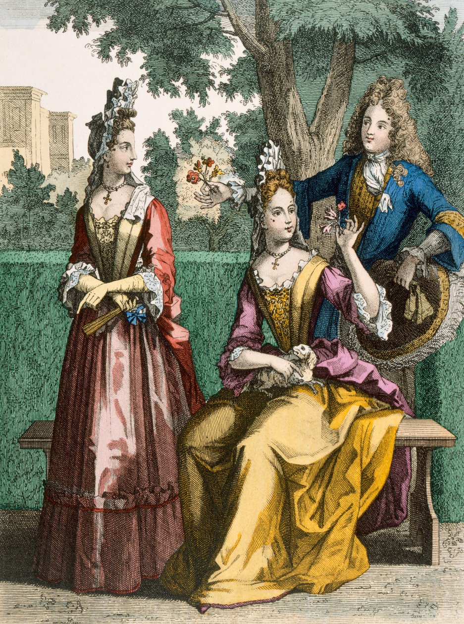 Robes de jour formelles pour dames, 1690 - French School