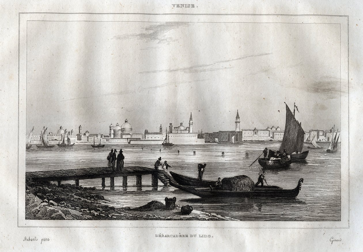 Embarcadère du Lido de Venise - Gravure tirée de « L