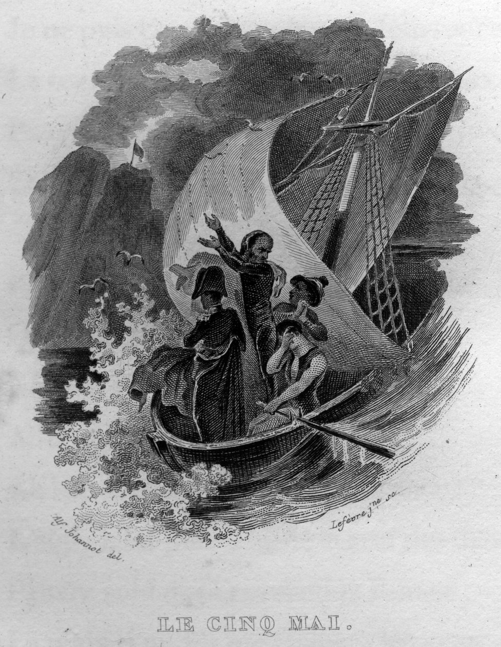 Le cinq mai Chanson de Béranger dans « Œuvres complètes » (1834) de Pierre Jean de Béranger (1780-1857), poète et chansonnier français - French School