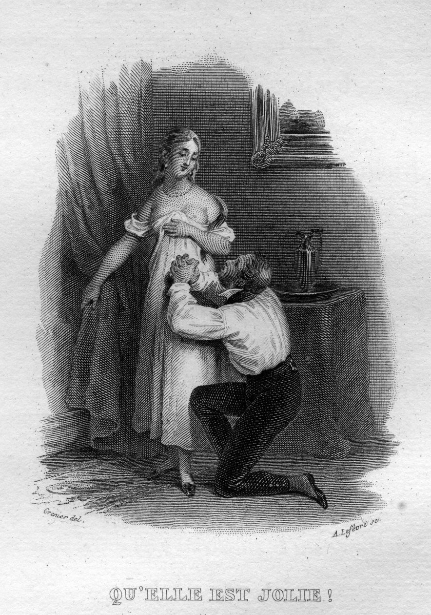 Le elle est Jolie Chanson de Béranger dans « Œuvres complètes » (1834) par Pierre Jean de Béranger (1780-1857), poète et chansonnier français - French School