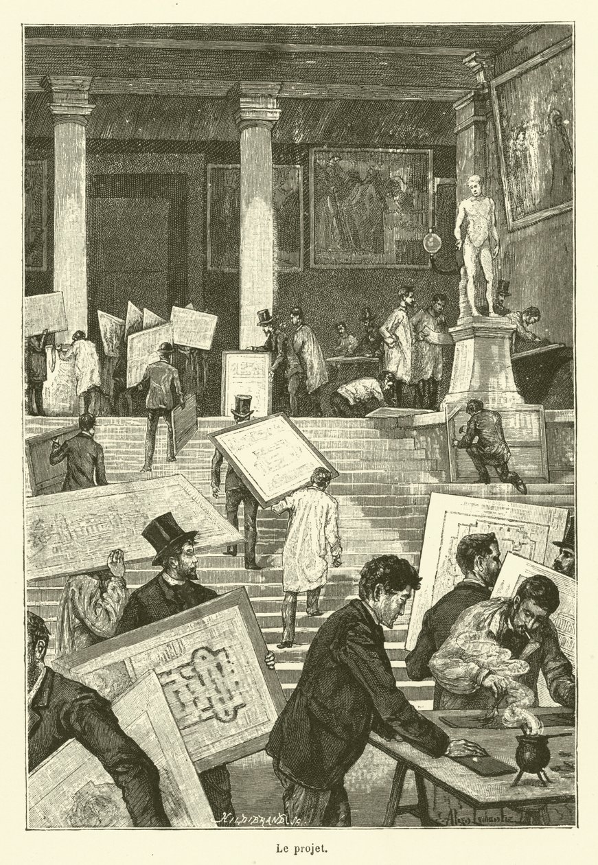 Le projet (engraving) - French School