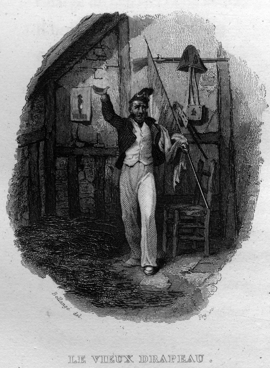 Le vieux drapeau Chanson de Beranger dans "Œuvres complètes" (1834) - French School