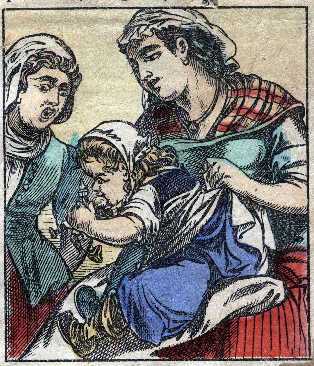 Lemuel Gulliver au Pays des Géants de Brobdingnag. Illustration pour "Les Voyages de Gulliver" de Jonathan Swift (1667-1745). Imagerie d