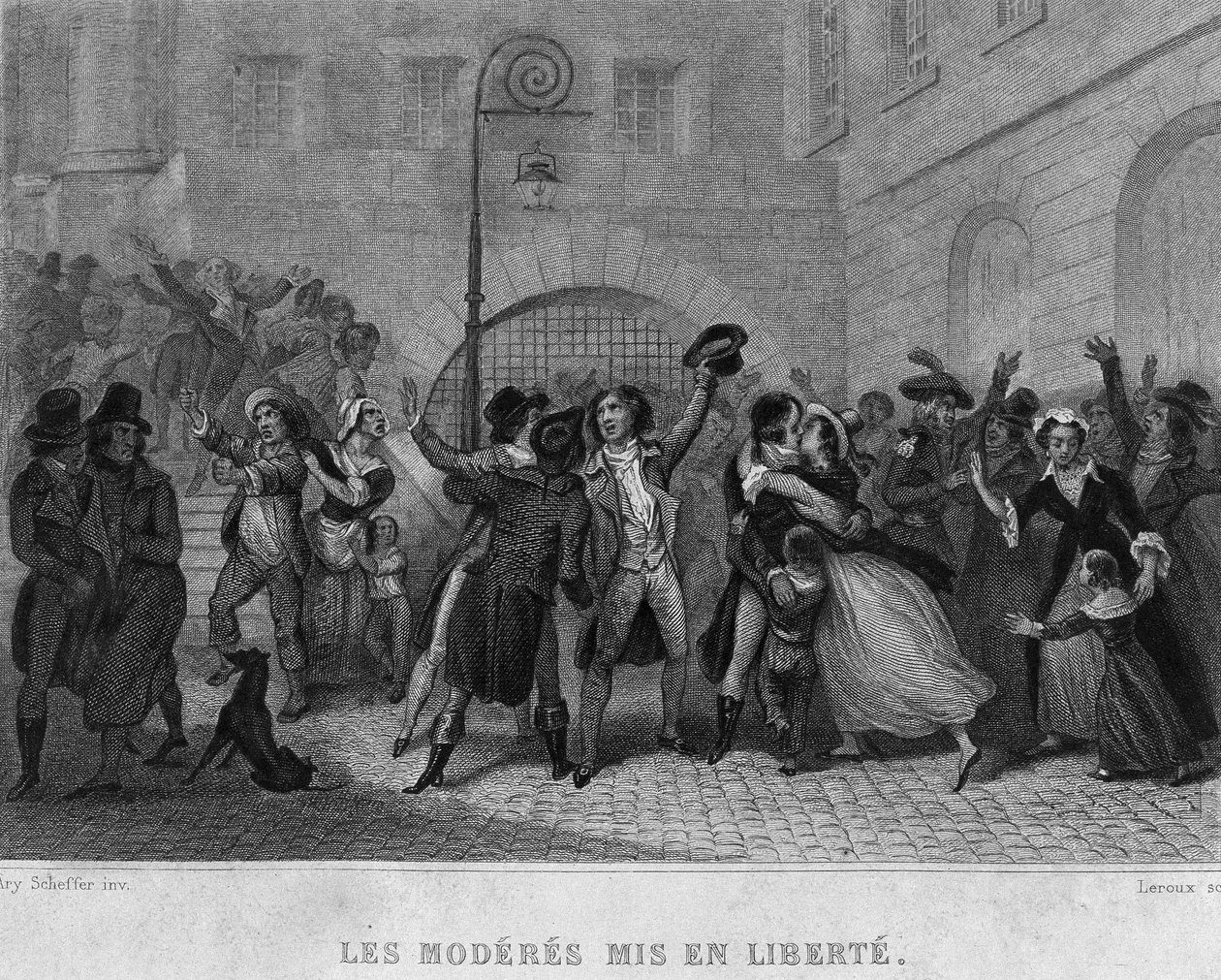 Les modérés mis en liberté - dans "Révolution française" par Thiers. 19ème siècle - French School