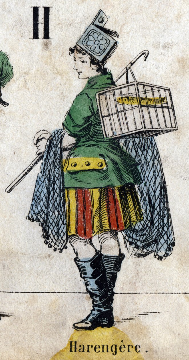 Lettre H : Hareng. Gravure dans "Alphabet mascarade". Nouvelle imagerie d