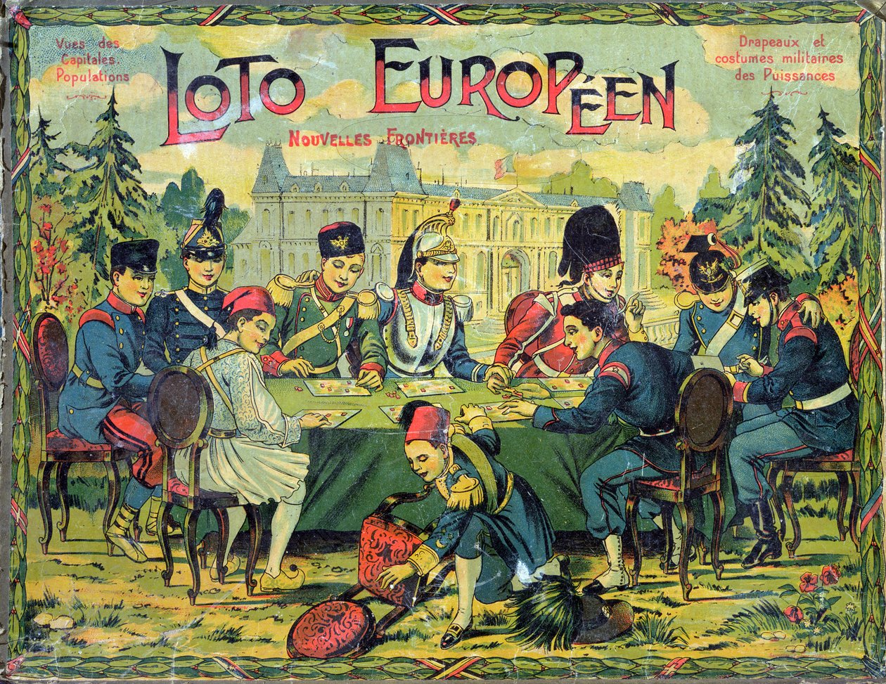 Loto Européen, version française du jeu de loto pour enfants, vers 1900 - French School