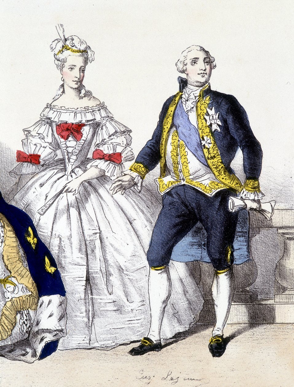Louis XVI et Marie Antoinette - dans « La Monarchie française en estampes » - French School