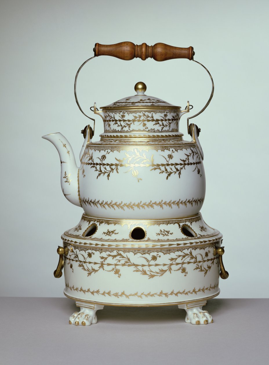 Bouilloire et support en porcelaine Louis XVI fabriqués à Paris, vers 1775-91 - French School
