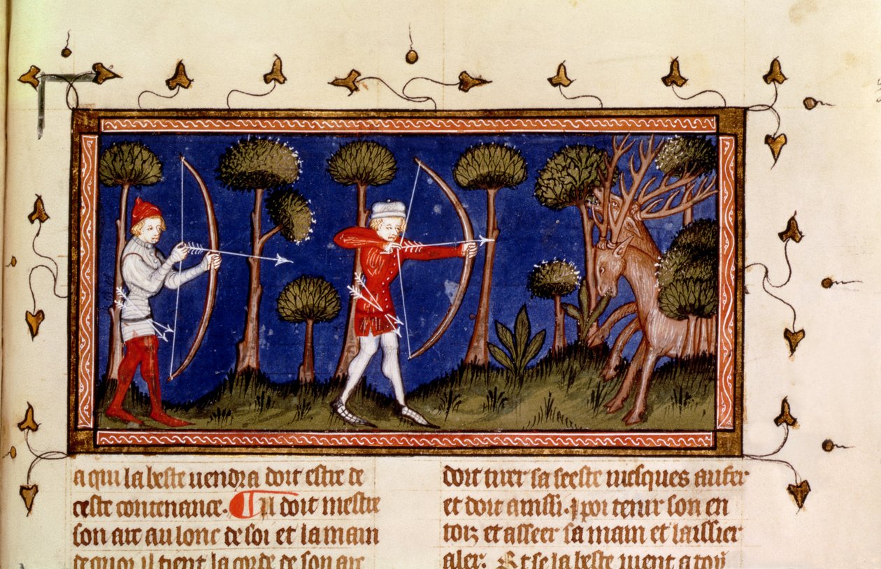 MMS Fr 12399 f.38 Scène de chasse, du Livre du roi Modus et de la reine Ration - French School