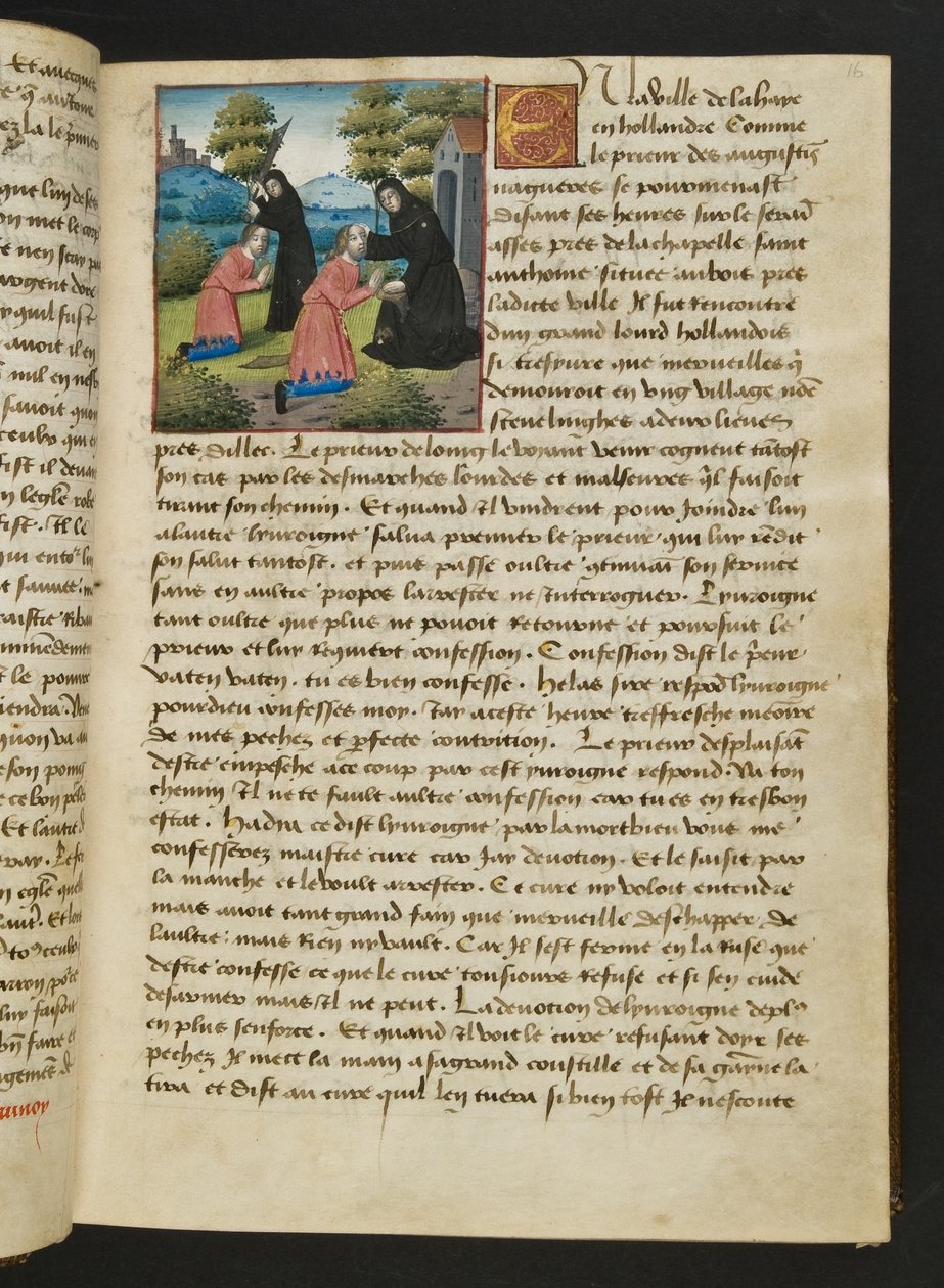 MS Hunter 252 016r Page de Cent Nouvelles Nouvelles, vers 1461-62 - French School