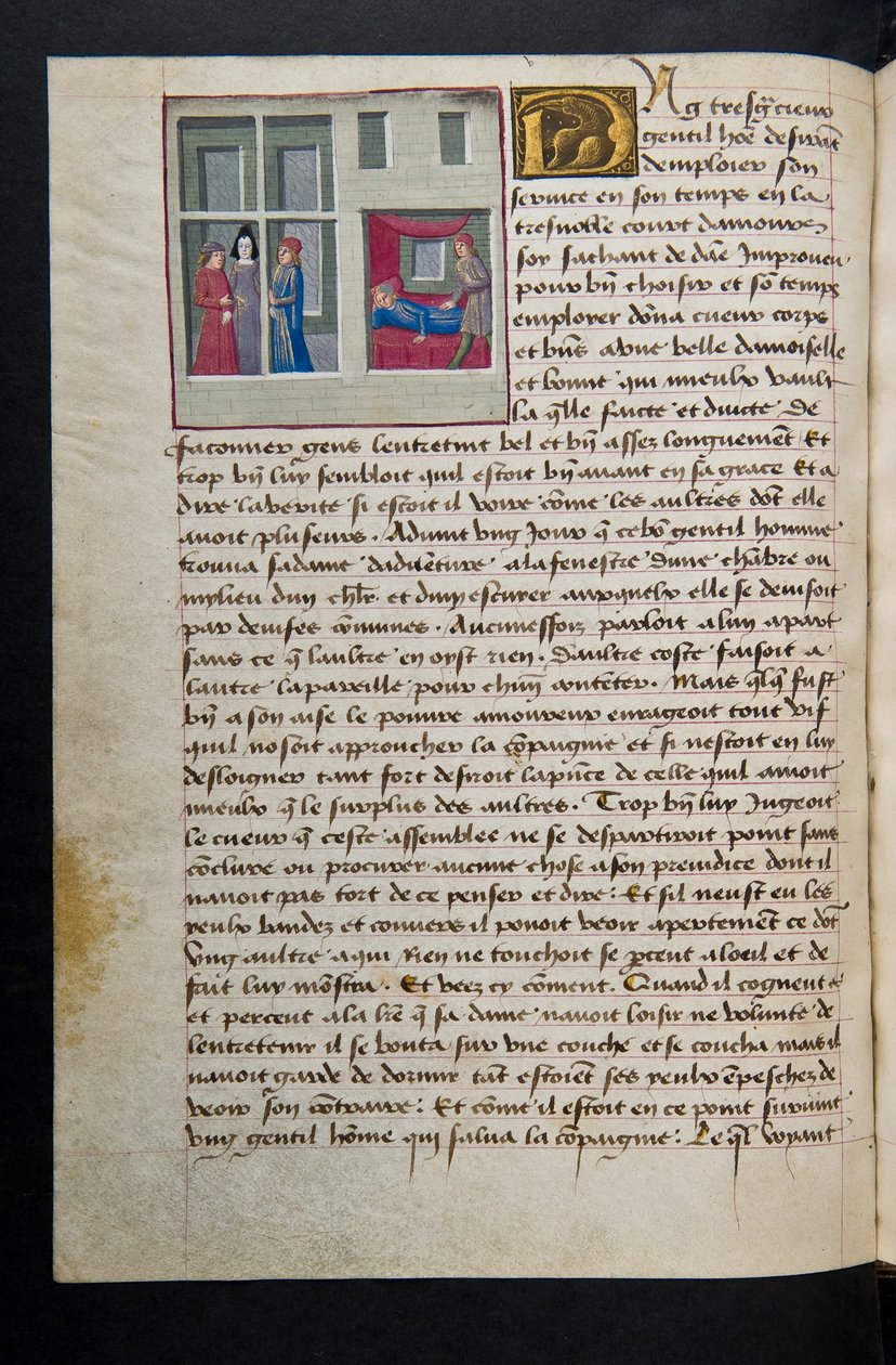 Page de Cent Nouvelles Nouvelles, c.1461-62 - French School