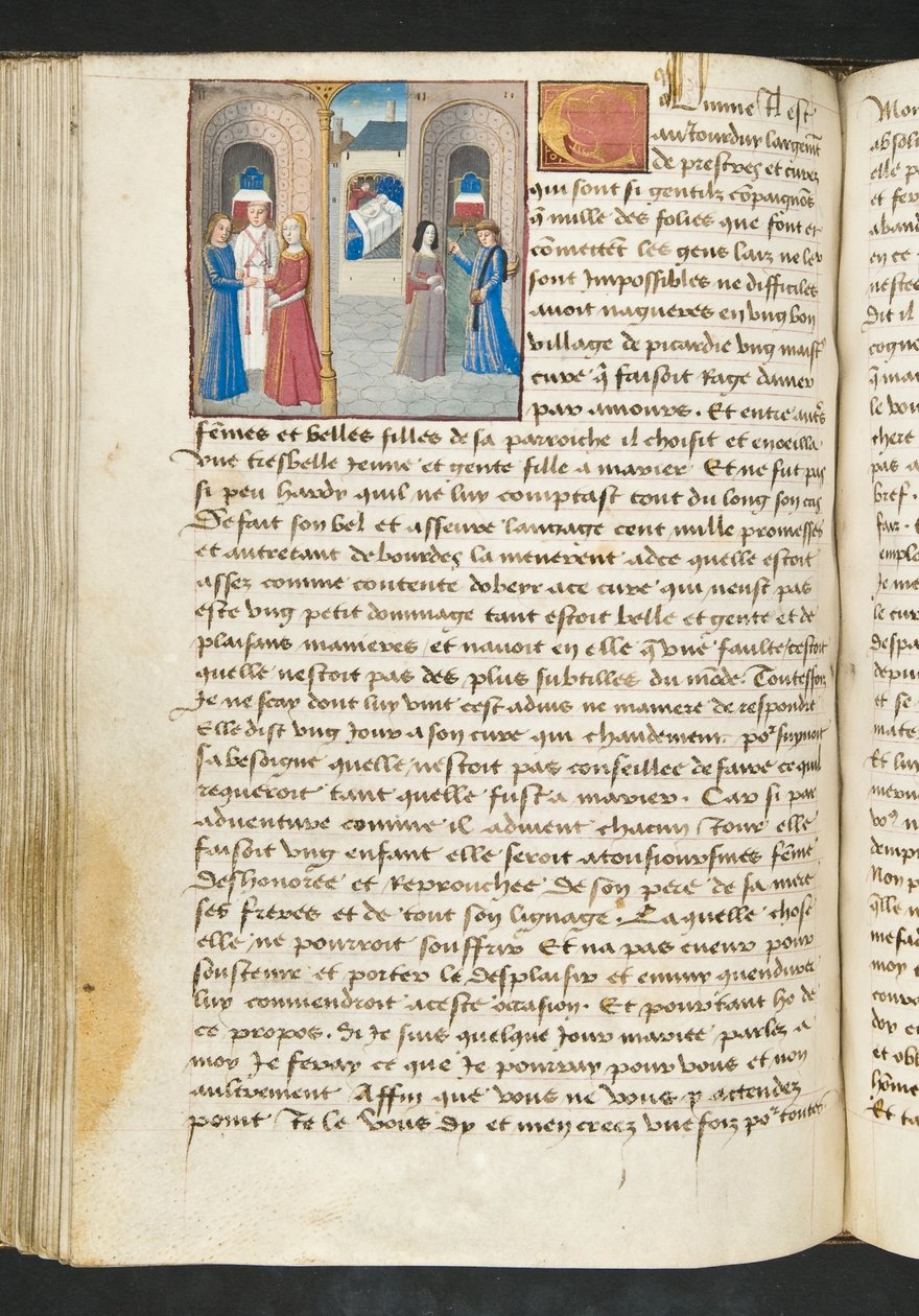 Page de Cent Nouvelles Nouvelles, c.1461-62 - French School