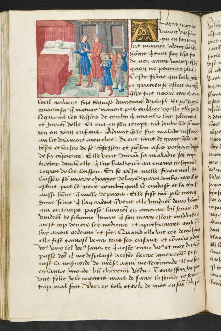Page de Cent Nouvelles Nouvelles, c.1461-62 - French School