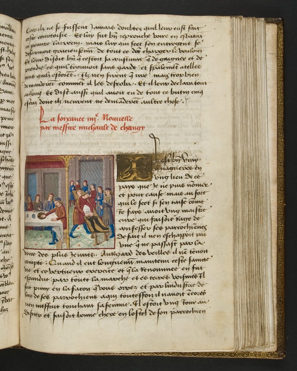 Page de Cent Nouvelles Nouvelles, c.1461-62 - French School