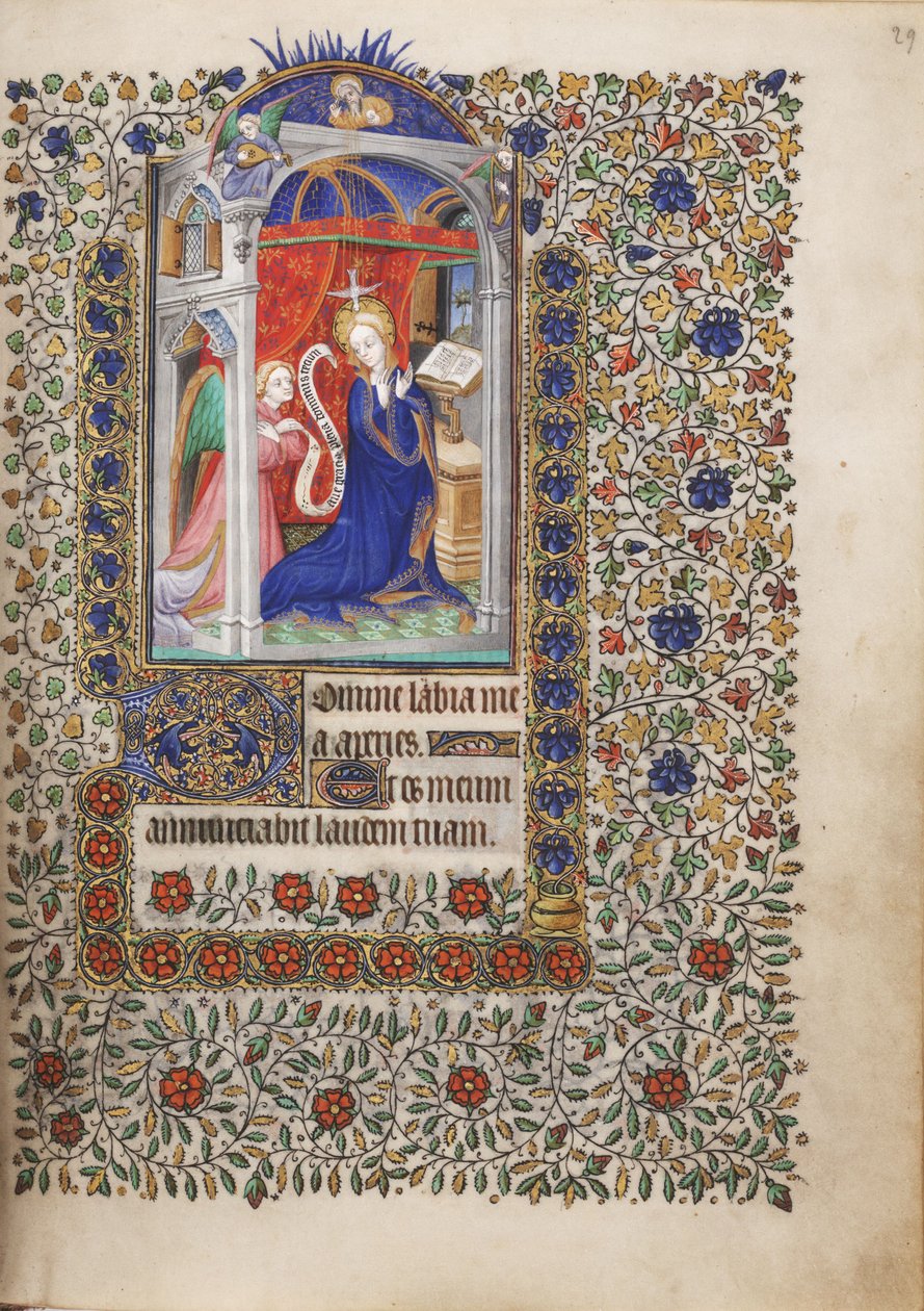 MS Widener 6 f.29r, Annonciation, d