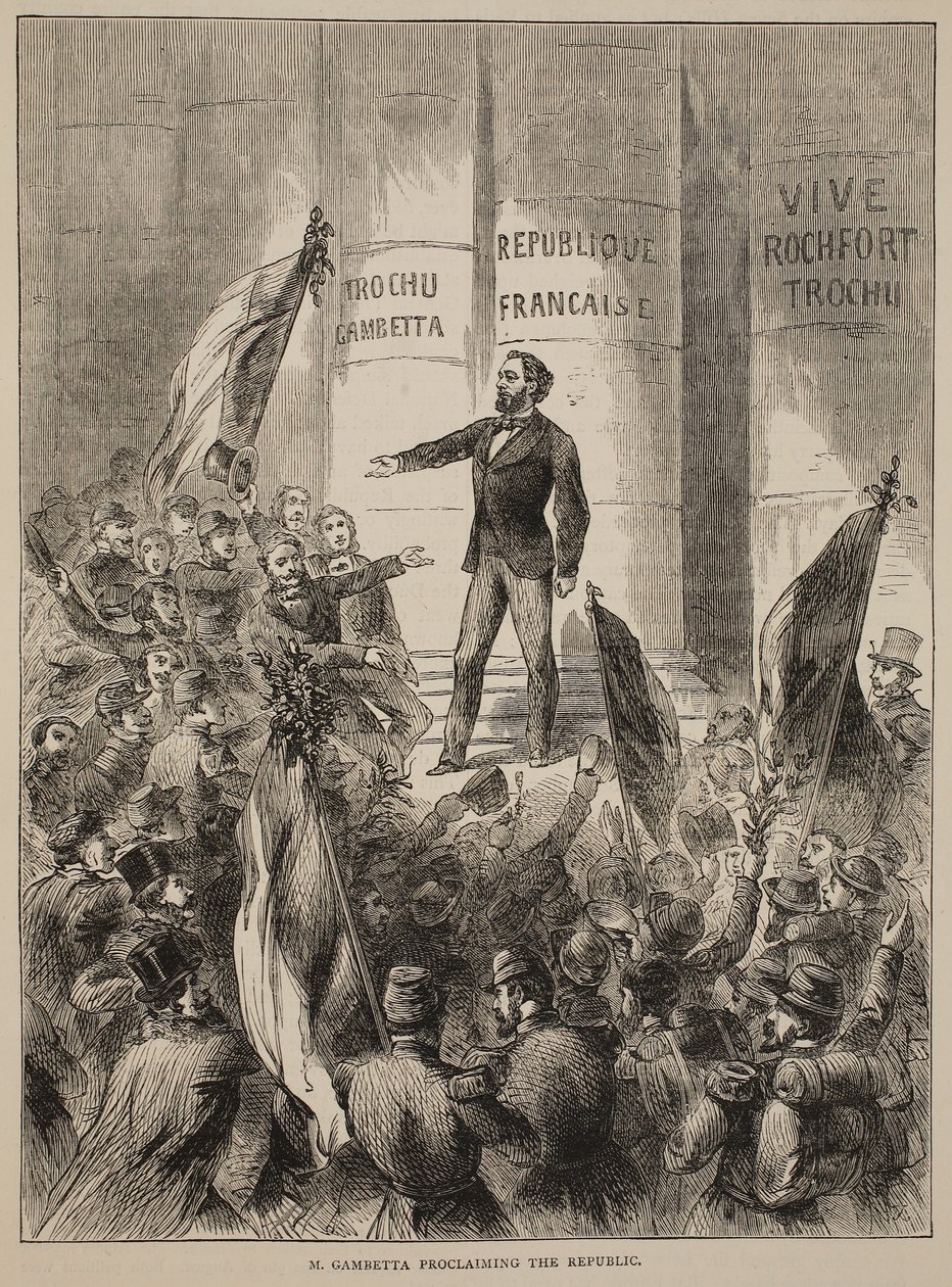 M. Gambetta proclamant la République, septembre 1870, illustration de l
