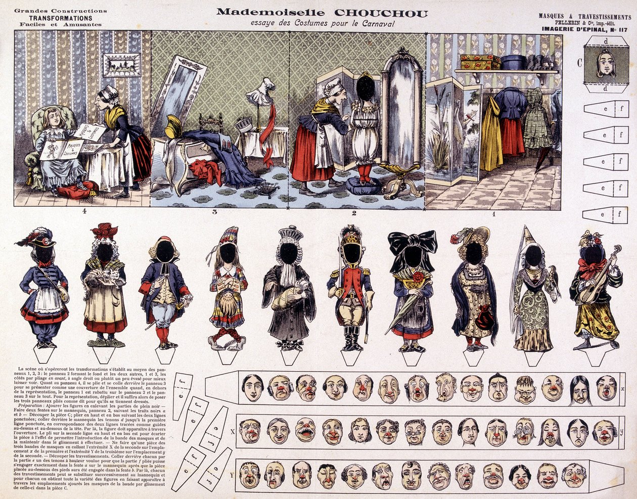 Mademoiselle Chouchou - Essayer des costumes pour le carnaval : transformations. 19ème siècle. - French School