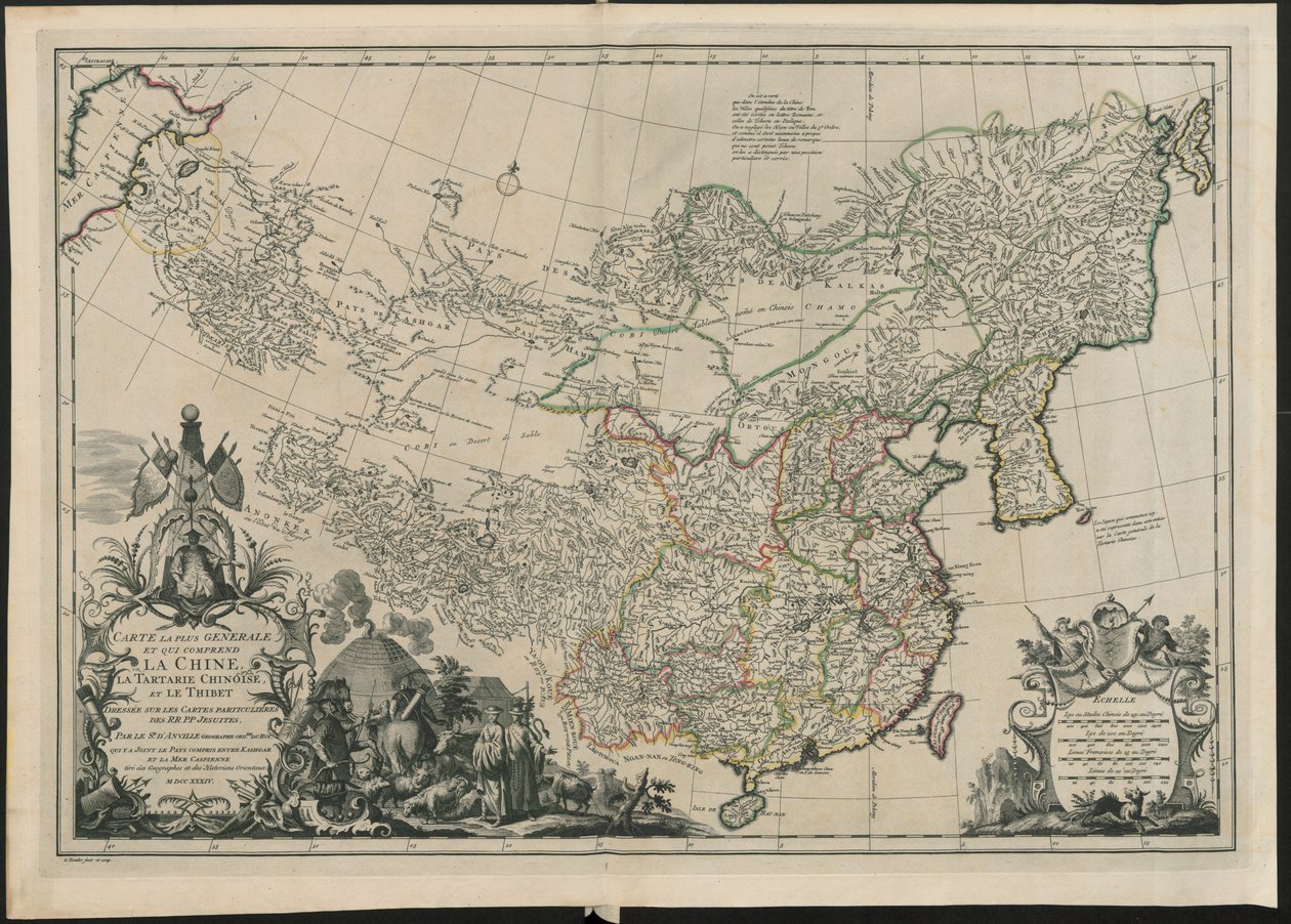 Carte de la Chine - French School