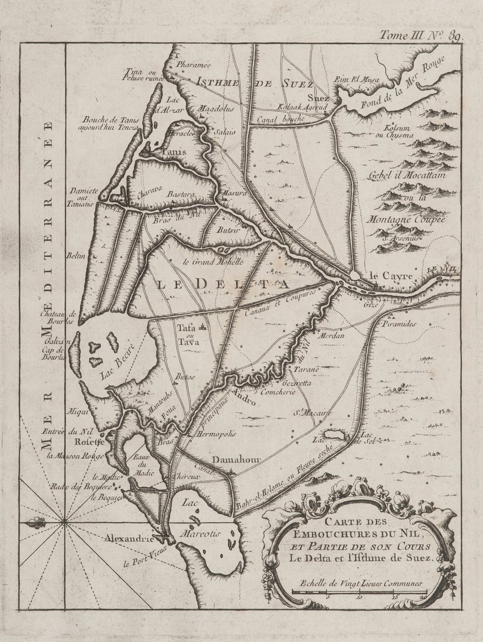 Carte du delta du Nil - French School