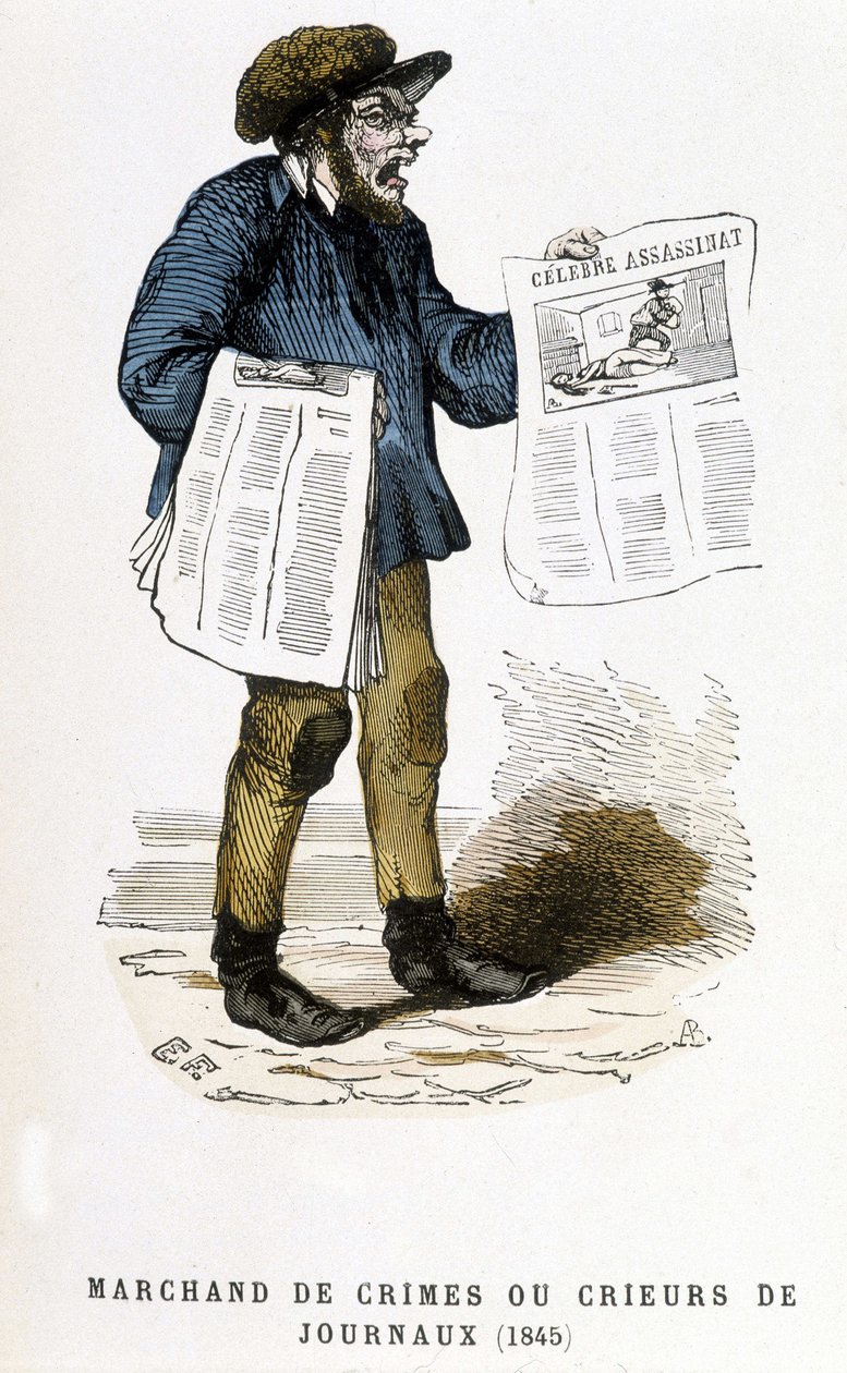 Marchand de crimes ou crieur de journaux - French School