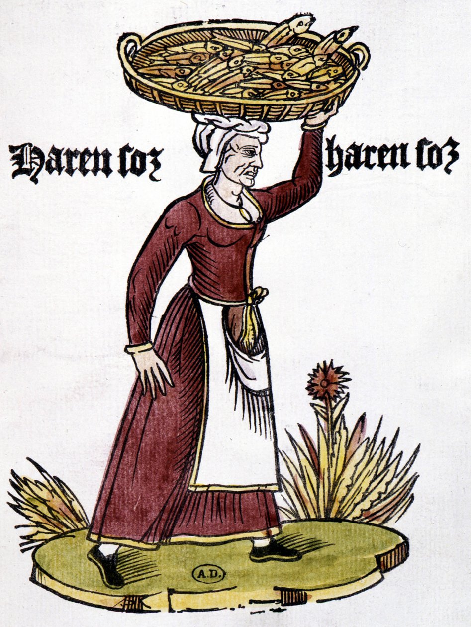 Marchand de harengs - gravure - French School