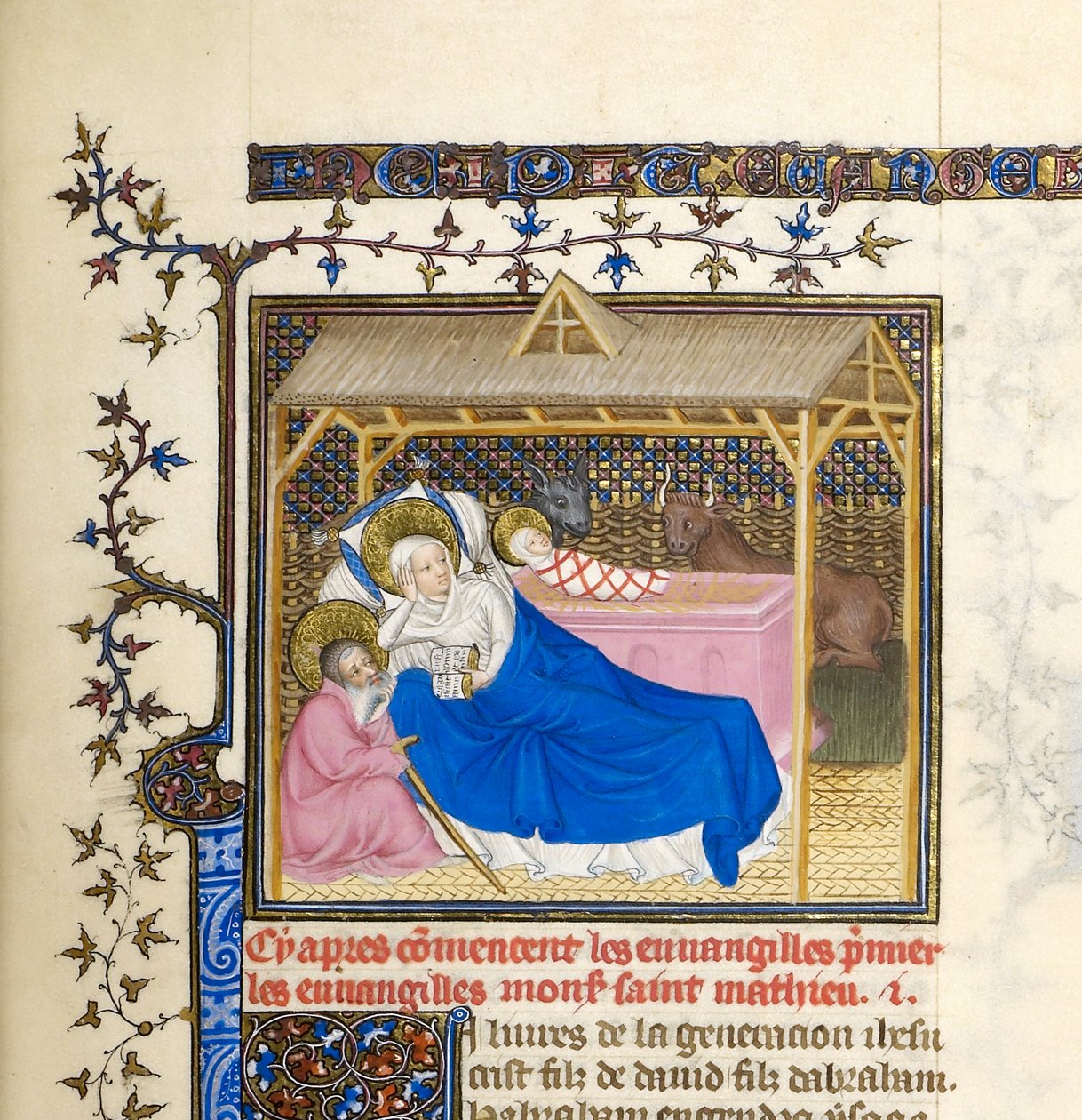 Miniature avec Nativité du Christ, vers 1403-1404 (détail de BL6425489) - French School