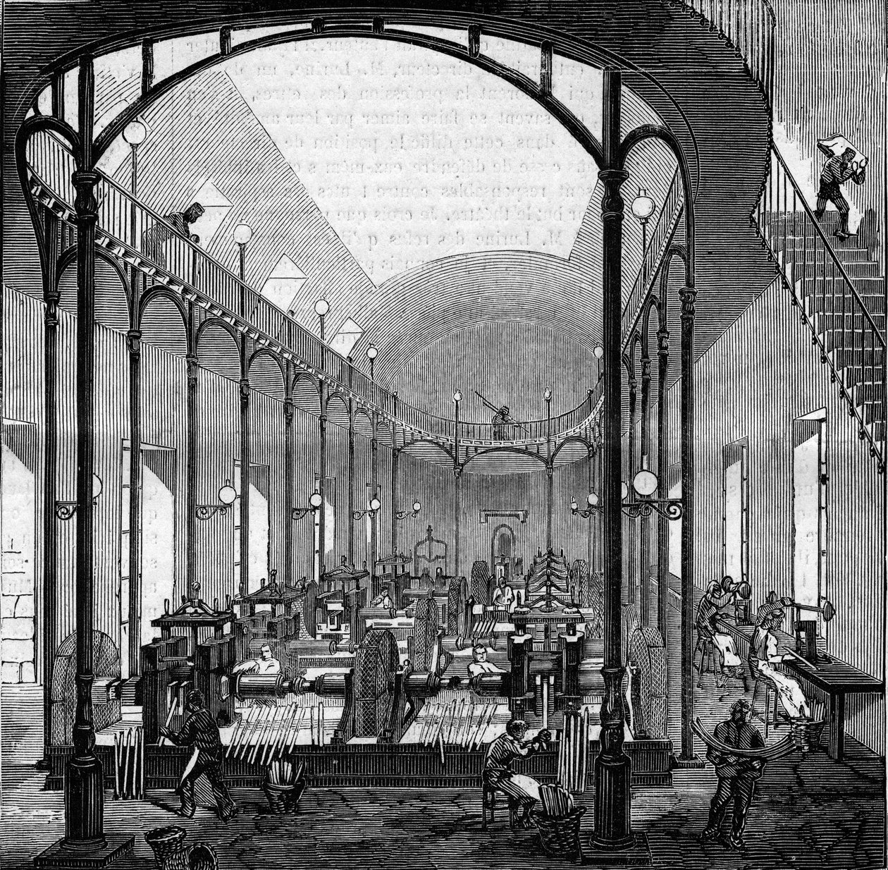 Fabrication de monnaie : laminage et découpe. Gravure dans « Le Monde Illustré » n°145 du 21 janvier 1860 - French School
