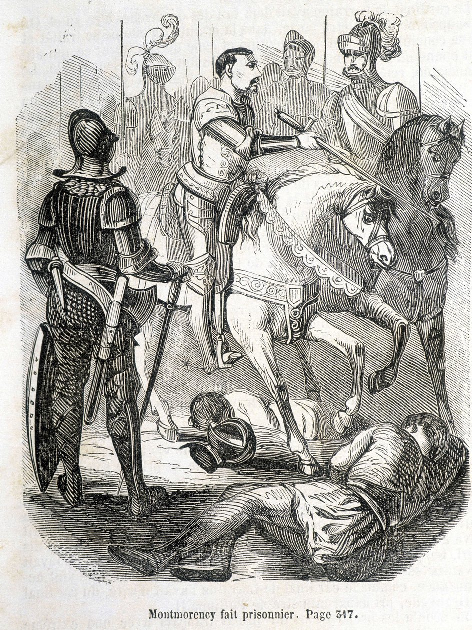 Montmorency fait prisonnier à Pavie (1525) - dans « Histoire de France » par L.-P. Anquetil - French School