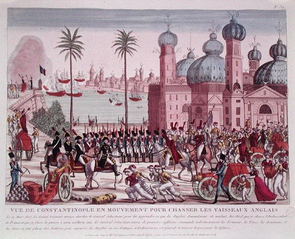 Mouvement des troupes pour forcer les navires anglais à quitter Constantinople, 21 mars 1807 - French School