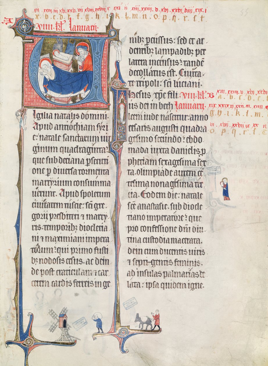 Ms.838 fol.55 Initiales historiées 