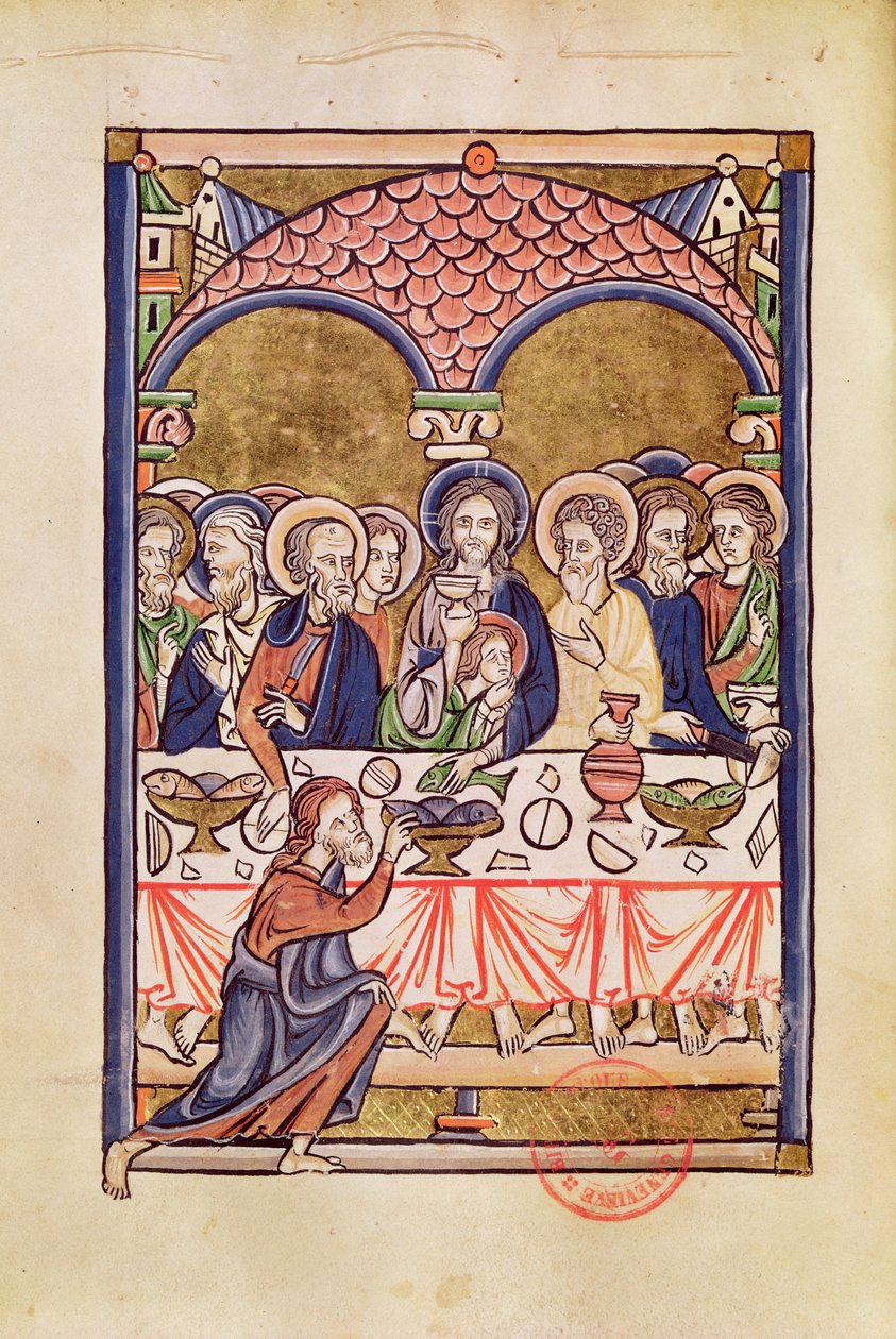 Ms 1273 fol.12v La Cène, d