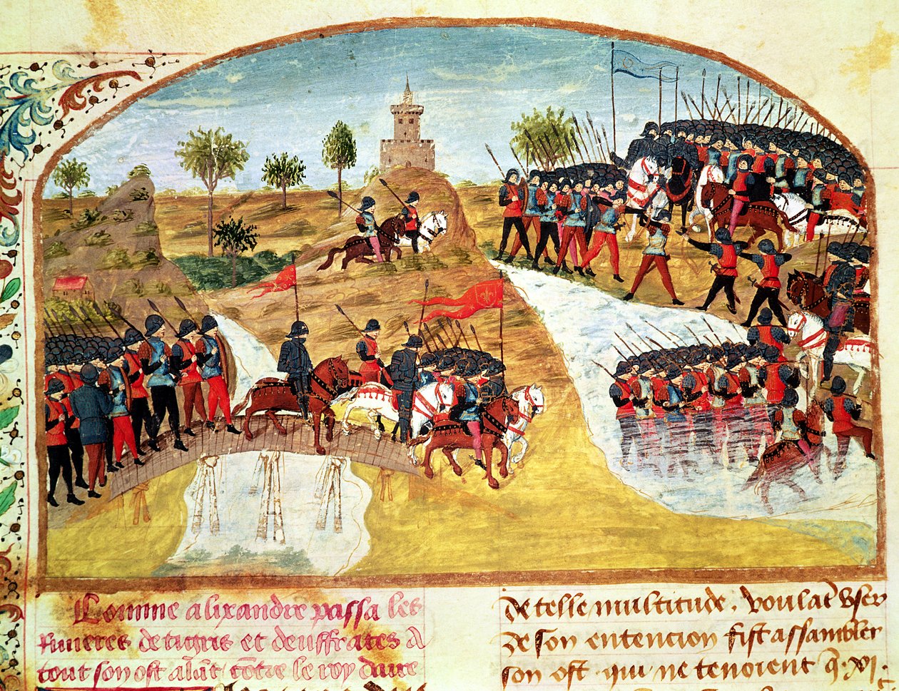 Ms 1335 f.62v Comment Alexandre le Grand (356-323 av. J.-C.) a traversé le Tigre et l