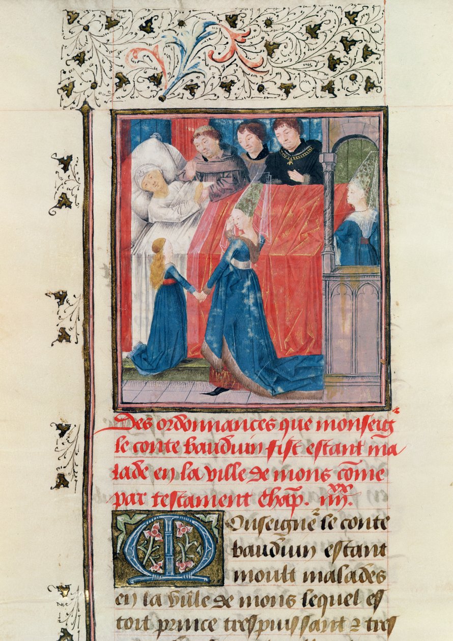Dernière maladie du comte Baudouin V de Hainaut - French School